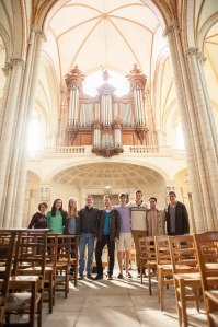 HOS members pose with the amazing Jean-Baptiste Robin in front of the organ!