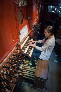 Karen plays the Müller organ.