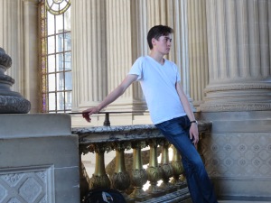 ...while Noel poses for Abercrombie Versailles.